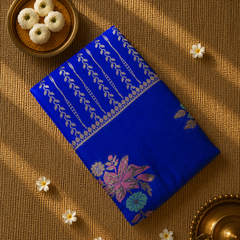 Premium Semi Mysore Crepe with Woven Meena Butis and Rich Pallu