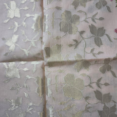 Kota Tissue Saree with Floral Woven Border and Embroidery