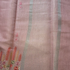 Linen Tissue Saree with Embroidery
