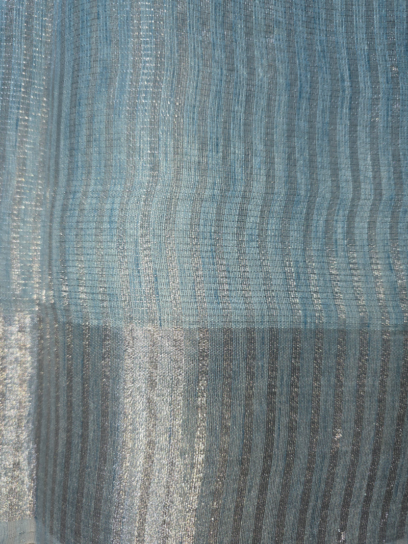 Linen Tissue Saree with Bird Motifs