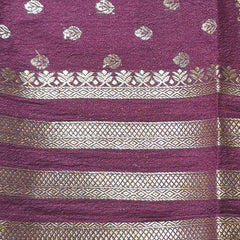 Premium Semi Mysore Crepe Saree with Vintage Checks and Rich Pallu