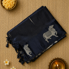 Tussar Silk Saree with Beautiful Pichwai Border and Pallu