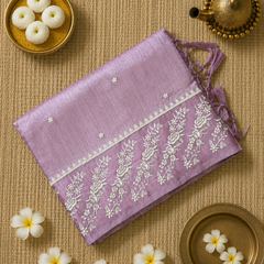 Tussar Linen Saree with Embroidery