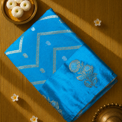 Crepe Saree with Contrast Blouse , Rich Pallu and Satin Border