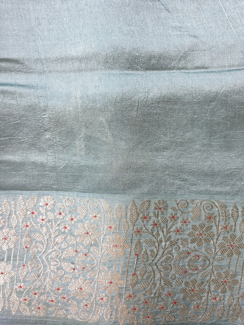 Raw Mango Saree with woven motifs