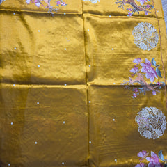 Pure Raw Silk Saree with Cutwork and Embroidery