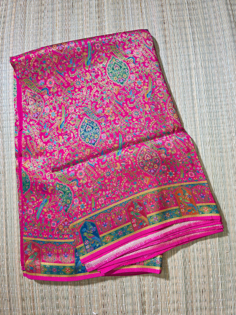 Pure Crepe Saree with Stunning Brocade Weaving