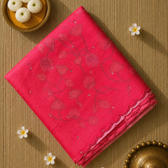 Shaded Kota Silk Saree with Mirror Work and Kalamkar Blouse