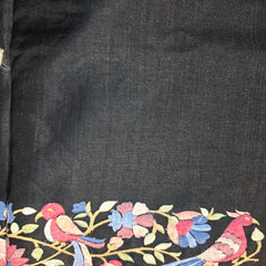 Tussar Silk Saree with Embroidery and Zari Checks