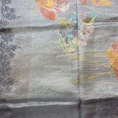 Pure Tissue Saree in Digital Print and Work on Border