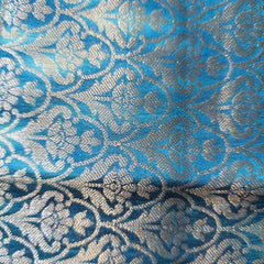 Blue Pure Chiniya Silk Saree with Rich Pallu and Blouse