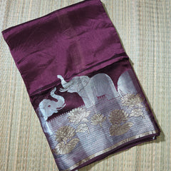 Tussar Silk Saree with woven Pattern in Skirt Border