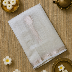 Linen Zari Saree with Tulips