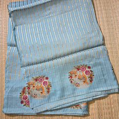 Pure Banarasi Tissue Saree with Petit Point Embroidery
