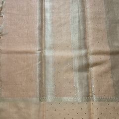 Linen Tissue Saree with Mirror work