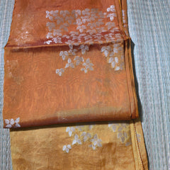 Ombre Shaded Paper Silk Saree with woven motifs