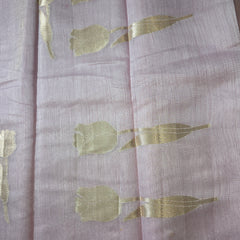 Linen Zari Saree with Tulips