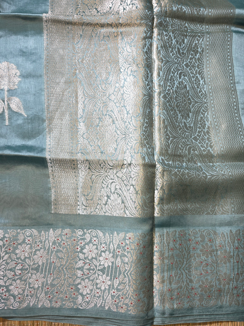 Raw Mango Saree with woven motifs