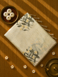 Linen Zari Saree in Checks and Floral Embroidery with Plain Blouse