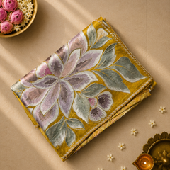 Pure Tissue Saree with allover Applique work