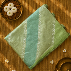 Pure Raw Kora Silk in Rangkat with Embroidery