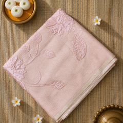 Kota Tissue Saree with Applique Work