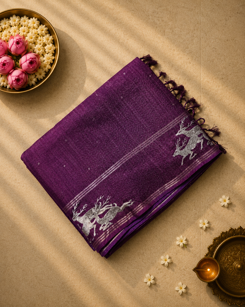 Tussar Silk with Embroidery