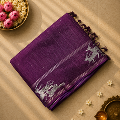 Tussar Silk with Embroidery