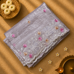 Crush Tissue Saree with Embroidery