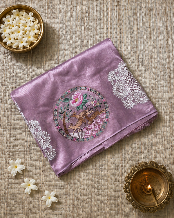 Pure Kora Tissue Saree with Beautiful Embroidery