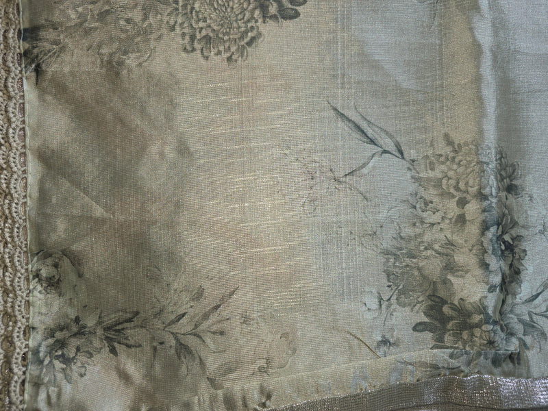 Kota Tissue Saree with Cross Stich Embroidery