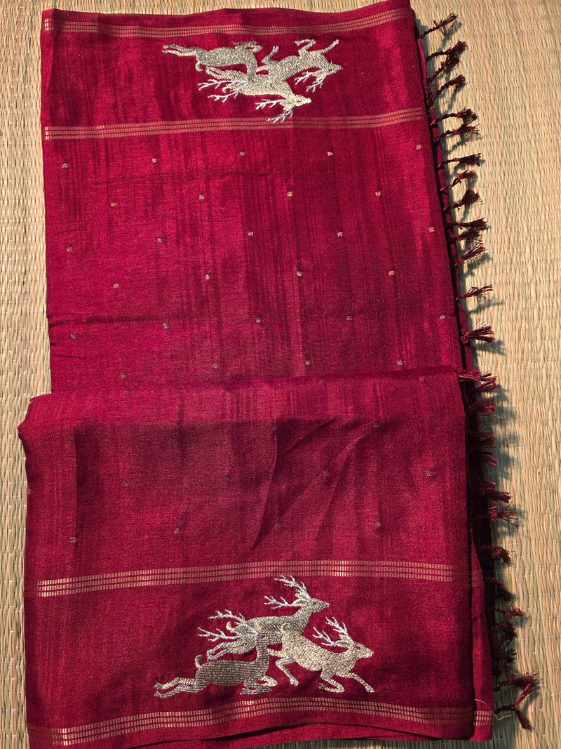 Tussar Silk with Embroidery
