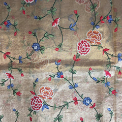 Pure Kora Tissue Saree with Petit Point Embroidery