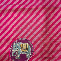 Pure Dola Silk Saree with Applique work in Lehariya pattern