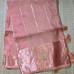 Raw Mango Saree with Contrast Blouse