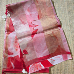 Pure Organza and Tissue Digital Printed Saree with Satin Blouse