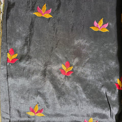 Pure Raw Silk Saree with all over Embroidery