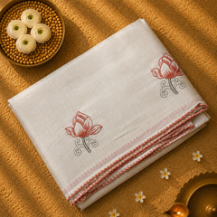 Kora Saree with all over Motifs and Tissue Blouse