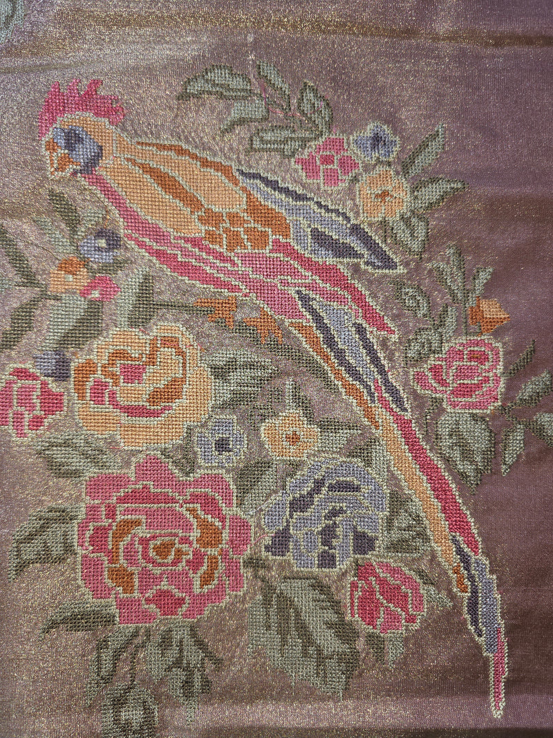 Pure Kora TissueSaree with Exquisite Petit Point Embroidery