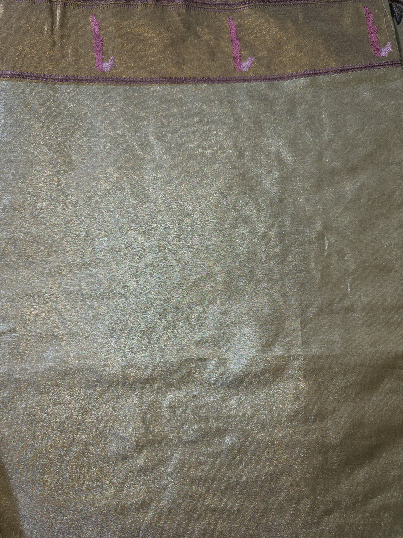 Pure Kora Tissue Saree with Muniya Border and Heavy Embriodery