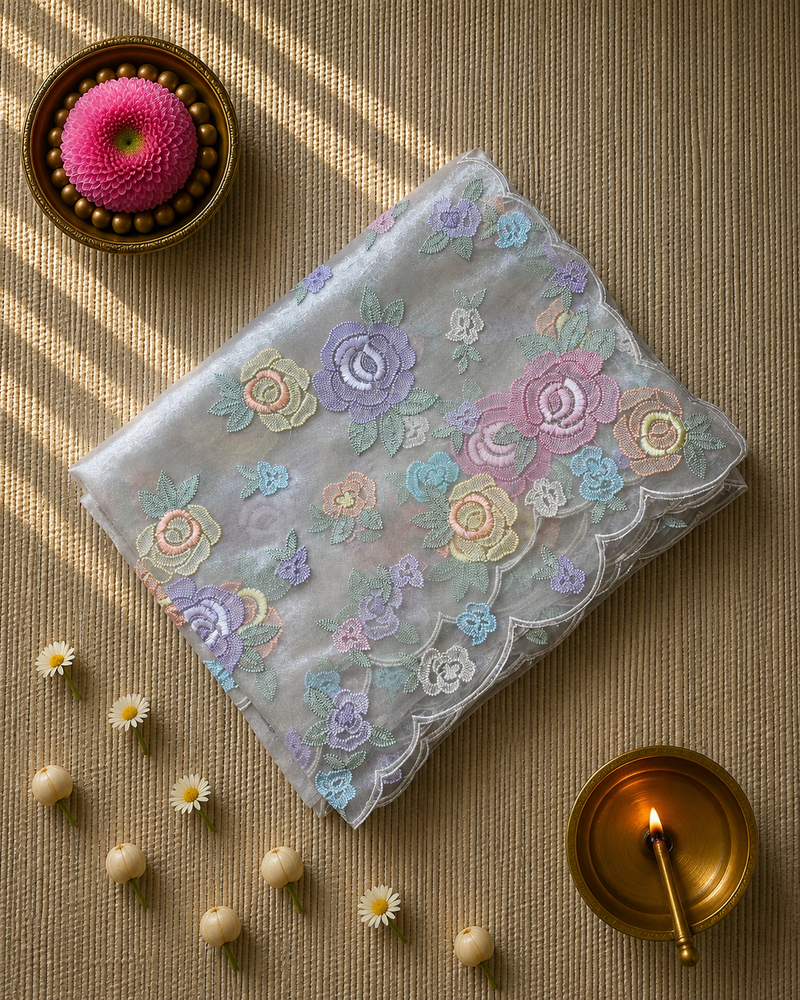 Organza Tissue Saree with Pretty Florals
