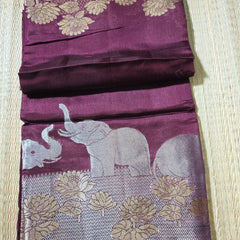 Tussar Silk Saree with woven Pattern in Skirt Border