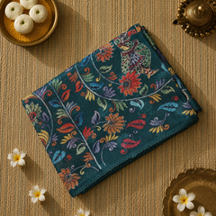 Kalamkari Printed Silk Kota Saree with Aari Work