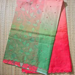 Shaded Kota Silk Saree with Mirror Work and Kalamkar Blouse