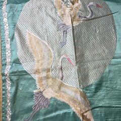 Pure Raw Silk Saree with Falcon Embroidered Pallu