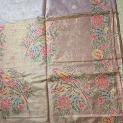 Pure Kora TissueSaree with Exquisite Petit Point Embroidery