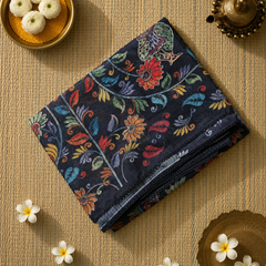 Kalamkari Printed Silk Kota Saree with Aari Work