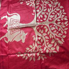 Tussar Silk Saree with Beautiful Pichwai Border and Pallu
