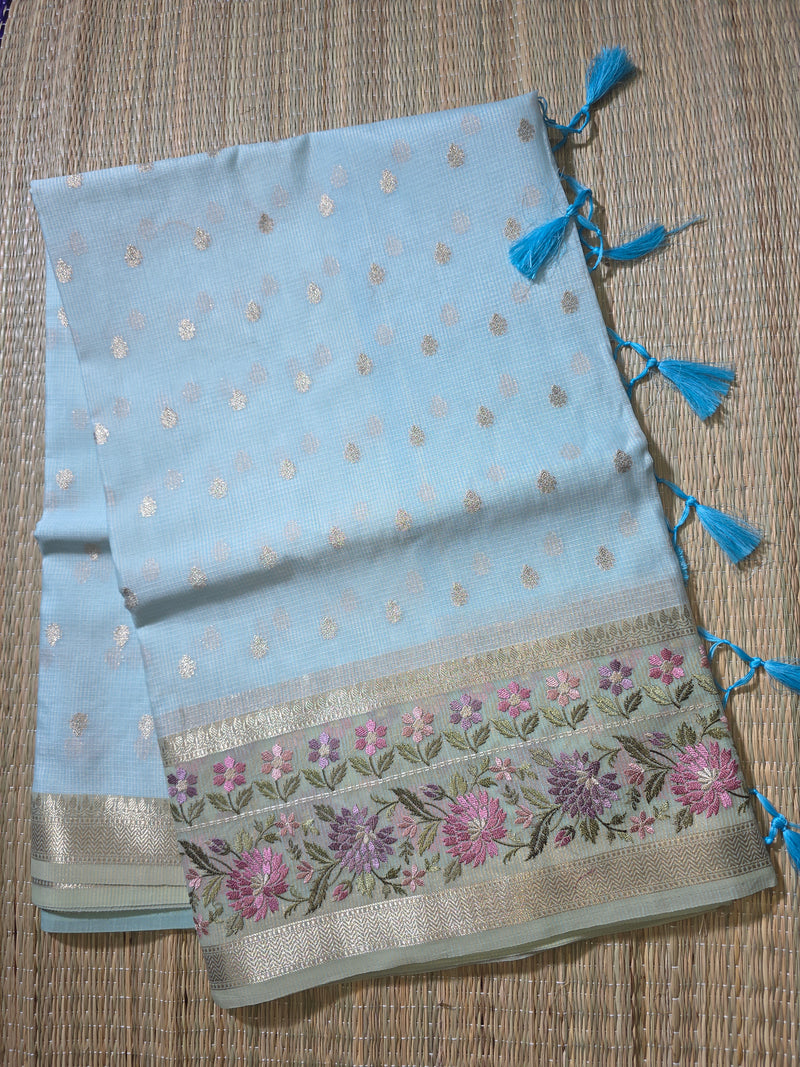 Kota Tissue Saree with Embroidery and All over Butis