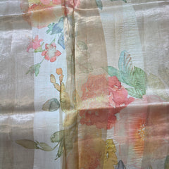 Digital Printed Pure Organza and Tissue Saree with Satin Blouse
